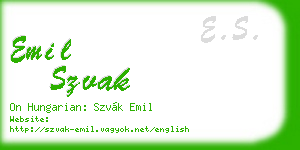 emil szvak business card