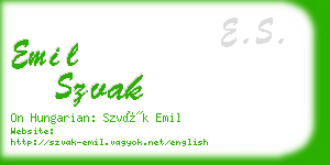 emil szvak business card
